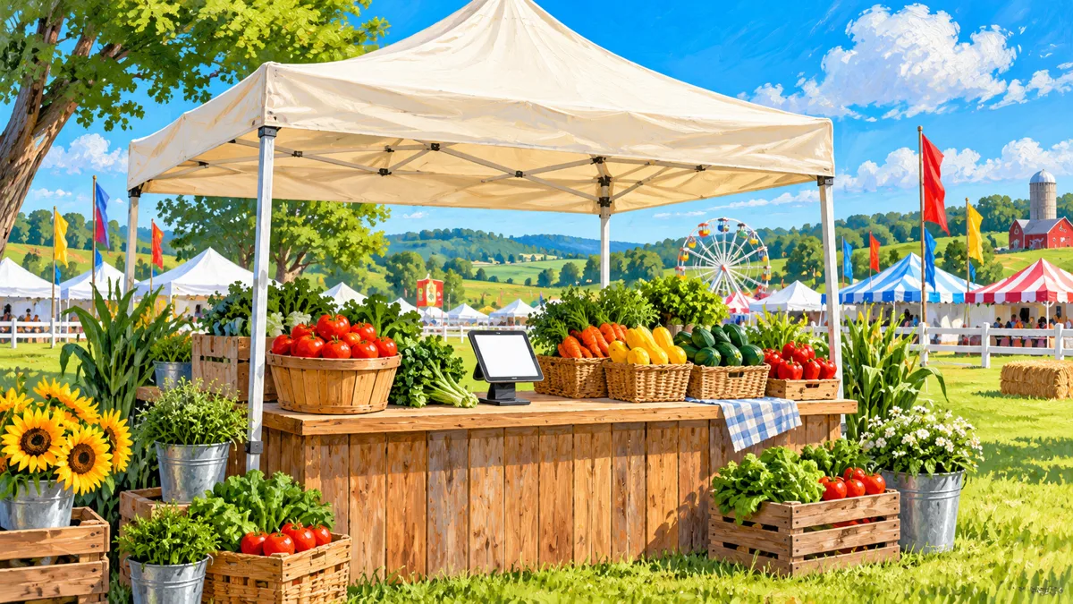 Agriculture booth at an outdoor fair
